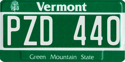VT license plate PZD440