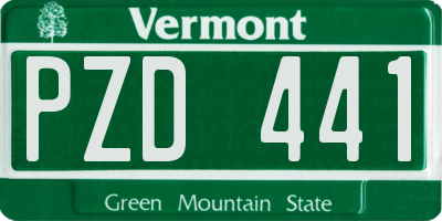 VT license plate PZD441