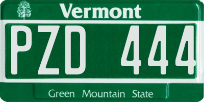 VT license plate PZD444
