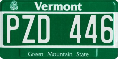 VT license plate PZD446