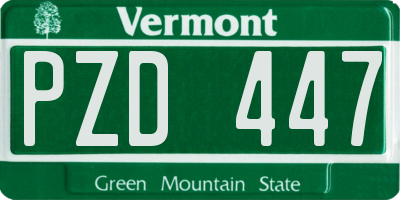 VT license plate PZD447
