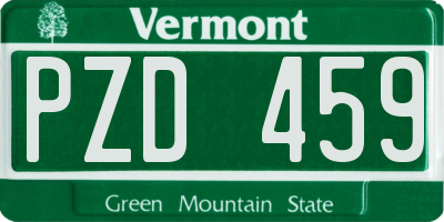 VT license plate PZD459