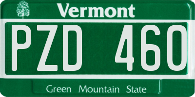 VT license plate PZD460