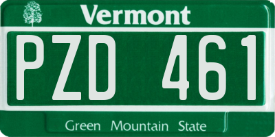 VT license plate PZD461