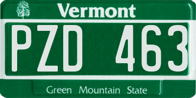 VT license plate PZD463