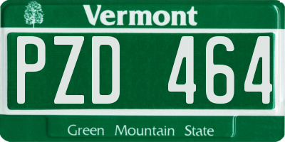 VT license plate PZD464