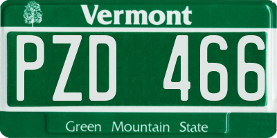 VT license plate PZD466