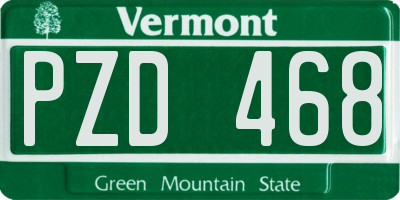 VT license plate PZD468