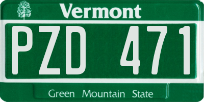 VT license plate PZD471