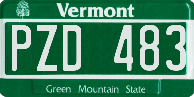 VT license plate PZD483