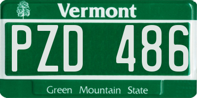 VT license plate PZD486