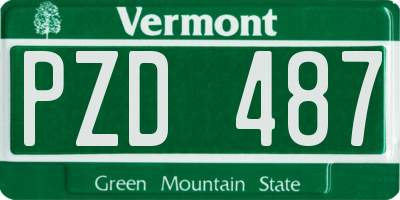 VT license plate PZD487