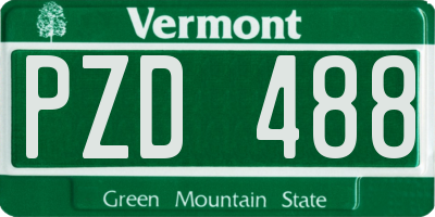 VT license plate PZD488