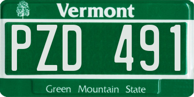 VT license plate PZD491