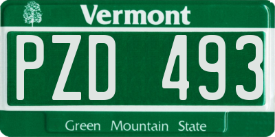 VT license plate PZD493