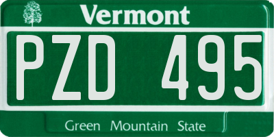 VT license plate PZD495