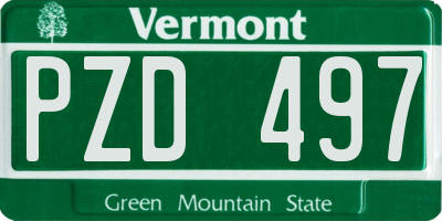 VT license plate PZD497