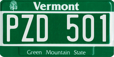 VT license plate PZD501