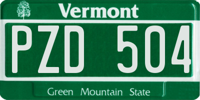 VT license plate PZD504
