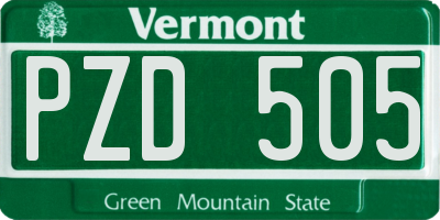 VT license plate PZD505