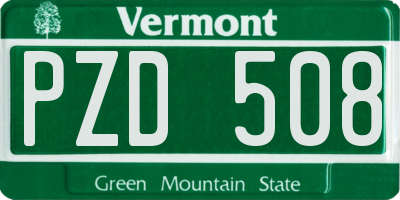 VT license plate PZD508