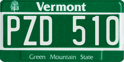 VT license plate PZD510