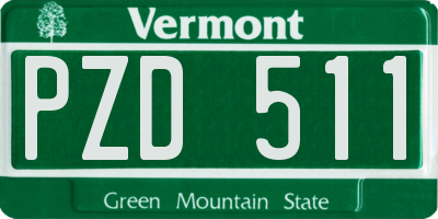 VT license plate PZD511