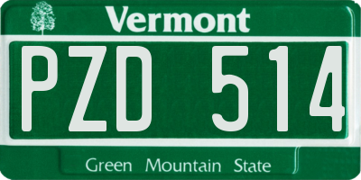 VT license plate PZD514