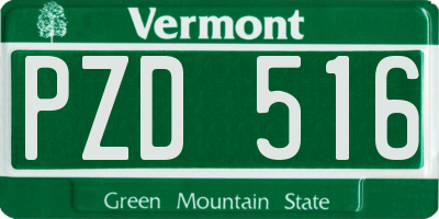VT license plate PZD516