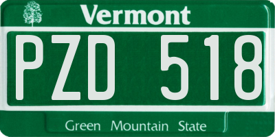 VT license plate PZD518
