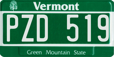 VT license plate PZD519