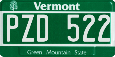 VT license plate PZD522