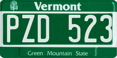 VT license plate PZD523