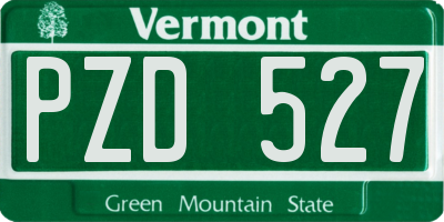 VT license plate PZD527