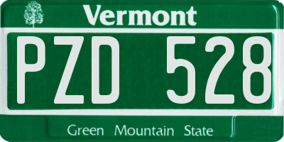 VT license plate PZD528
