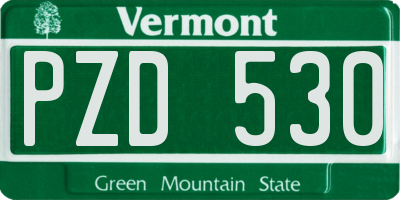 VT license plate PZD530