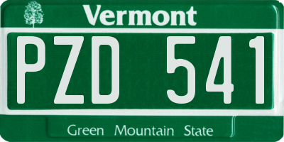 VT license plate PZD541