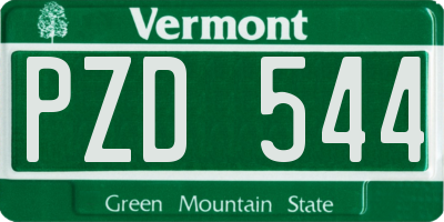 VT license plate PZD544