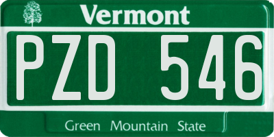 VT license plate PZD546