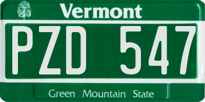 VT license plate PZD547