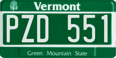 VT license plate PZD551