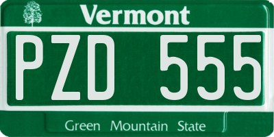 VT license plate PZD555
