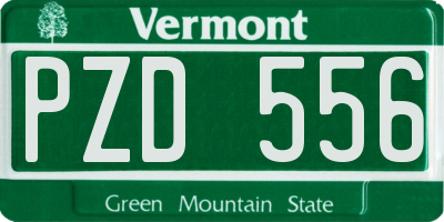 VT license plate PZD556