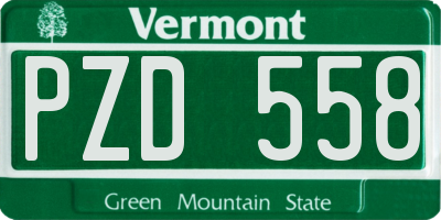 VT license plate PZD558