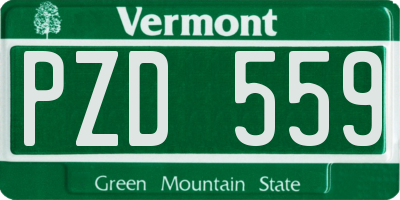 VT license plate PZD559