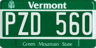 VT license plate PZD560