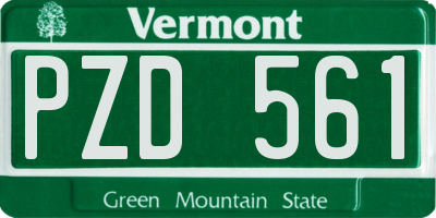 VT license plate PZD561