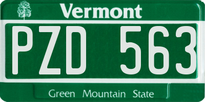 VT license plate PZD563