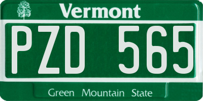 VT license plate PZD565