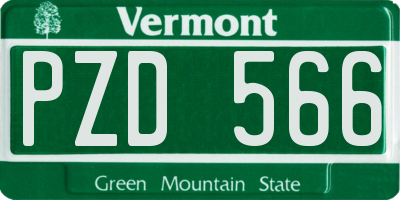 VT license plate PZD566